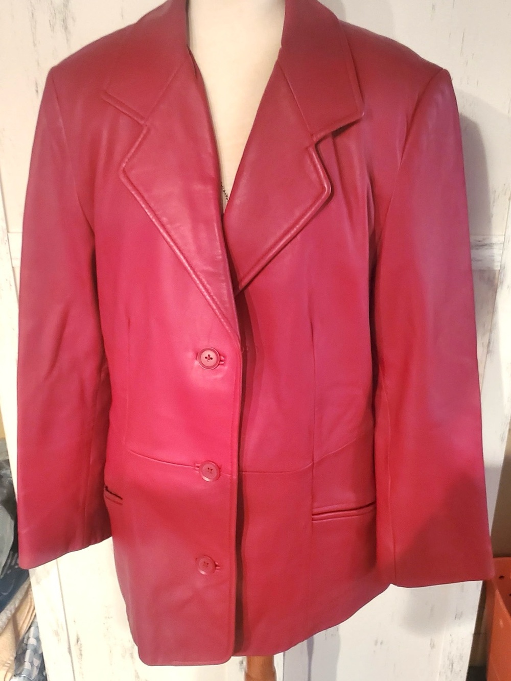 Nordstrom Women's Red Genuine Lamb Skin Jacket